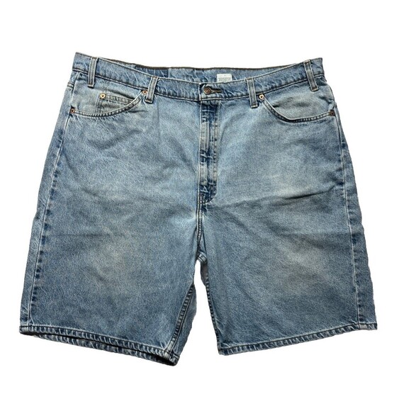 VTG 90s Levis 550 Relaxed Denim Jean Shorts Jorts Size 42 Orange Tab Baggy Loose - Picture 1 of 7